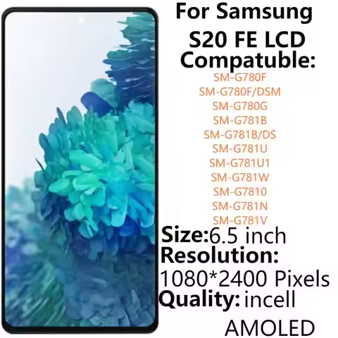 6.5" Tested For Samsung S20 FE G780F G781U G781B LCD Display With Frame Touch Screen Digitizer Assem