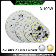 5pcs LED PCB Lamp Panel AC220V Smart IC Driver 100 80 40 24 18 12 9 7 5 3W SMD2835 Chip Light Source