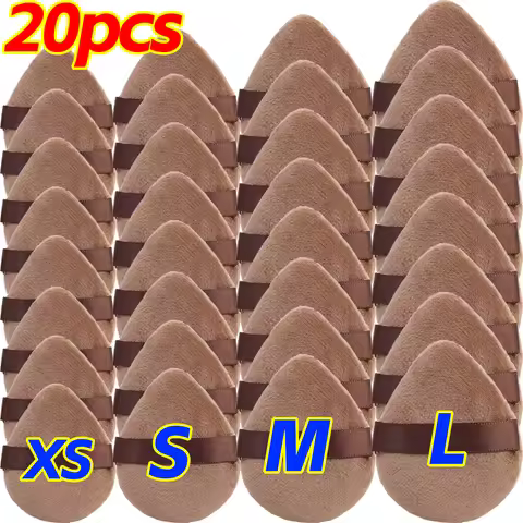 1/20pcs Velvet Cosmetic Powder Puff Loose Powder Beauty Makeup Tools Professional Triangle Dual Use