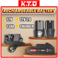 Cordless Drill Battery Rechargeable 12V 2.0AH 3.0AH Lithium Li-ion Battery Charger / Pengecas Bateri Drill / 可充电池 插头充电器