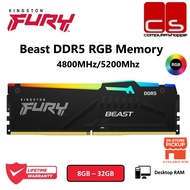 Kingston FURY Beast DDR5 RGB XMP Desktop Gaming Memory RAM - 5200Mhz/5600MHz/6000MHz