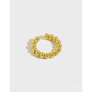 S925Geometric Korean Style Pure Silver Simple Earrings Ear Clips Round Beads ET342INS Women's Ear Cu