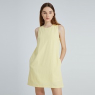 Salient Label Odette Tencel Shift Dress In Lemon