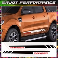 2pcs Car Side Door Stripe Stickers For Ford Ranger Raptor F150 Pickup Tuning Accessories Styling Graphics Auto DIY Vinyl