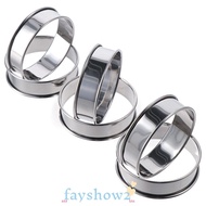 FAYSHOWS 6 pcs Multipurpose Stainless Steel Ring Set, Non-stick 3.2'' English Muffin Ring Set, Conve