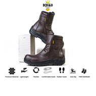 WAREHOUSE CLEARANCE D3SKO G&B - D3SKO ARES SAFETY MEN'S BOOTS WITH STEEL TOE BROWN