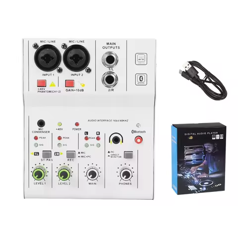 Professional Audio Mixer Sound Console Mini USB Audio Interface Card MIXER for PC Guitar Recording S