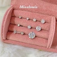 Round Diamond Ear Jewels Stem 1/1.2 Mm Size 9 Sizes