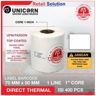 1 Line Thermal Barcode Label Sticker - Unicorn 70x50 mm 70x50mm 70 x 50 mm 7x5cm 7x5 cm 7 x 5 cm