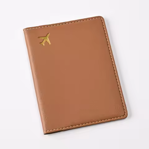 PU Leather Solid Color Passport Holder Women Men Passport Cover Flight Ticket Clip Multifunctional P
