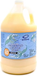 L and L Goat Milk Pure Castile Soap Liquid Unscented for Face, Hand &amp; Body Wash - Hand-Made, Non-GMO, Made in USA, for All Skin Types, Dry &amp; Sensitive Skin (1 Gallon)