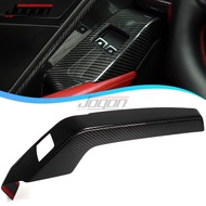 Inner Door Armrest Window Lift Switch Button Cover Frame Trim Carbon Fiber For Chevry Chevrolet Corv