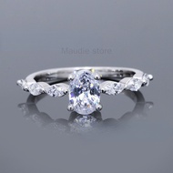 Real Moissanite Diamond Wedding Ring Oval Cut 1 Carat Real Moissanite Ring