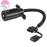 Trailer Light Adapter 7 Pin to 4 Pin Trailer Adapter 7 Way RV Blade to 4 Way Flat Trailer Connector 