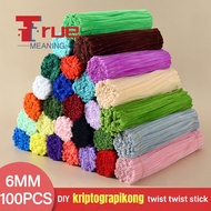100PCS Fuzzy Wire Colorful Dense Pipe Cleaner Flower Bouquet Material DIY Toy Twisted Stick