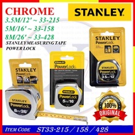 ST33 STANLEY POWER LOCK MEASURING TAPE (CHROME) / 33-215 (3.5M) / 33-158 (5M) / 33-428 (8M) 33215 / 