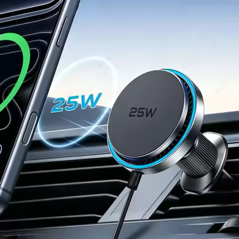 Car 25W Magnetic Wireless Charger Air Vent Phone Stand With 63W Car Charger for Magsafe iPhone 17~12