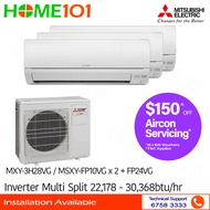 (PRE-ORDER) Mitsubishi StarMex Multi-Split AirCon MXY-3H28VG/MSXY-FP10VG x 2 + FP24VG