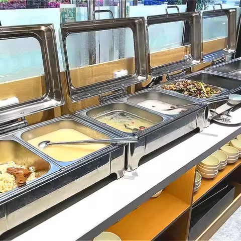 Stainless Steel Hydraulic Buffet Stove. Clamshell Insulation Stove. Hotel Buffet. Electric Heating B