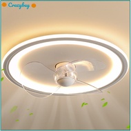 CR Modern Ceiling Fans With Lights And Remote, Flush Mount 6-Speed Reversible Low Profile Ceiling Fan Light Fixture, For