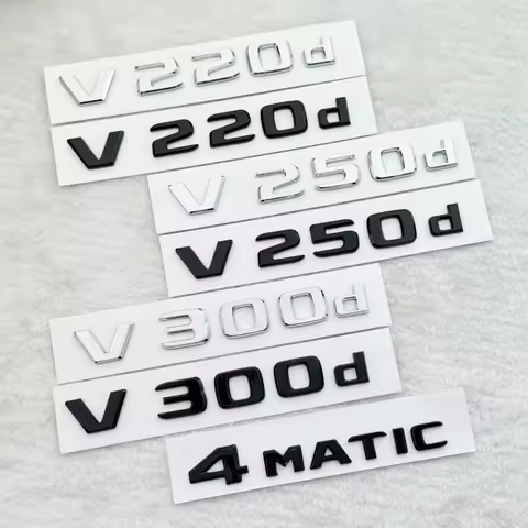 Emblema de letras 3D V260L V220d V250d V300d para Mercedes Benz V W447, insignia de guardabarros de 