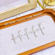 JINLLY SILVER-925 Silver Crucifix Cross Pendant/Loket Salib Perak 925