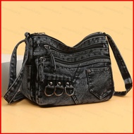 GC2 2026 Retro Denim Shoulder Bag Stylish Versatile Large Capacity Ladylike Handbag CG2