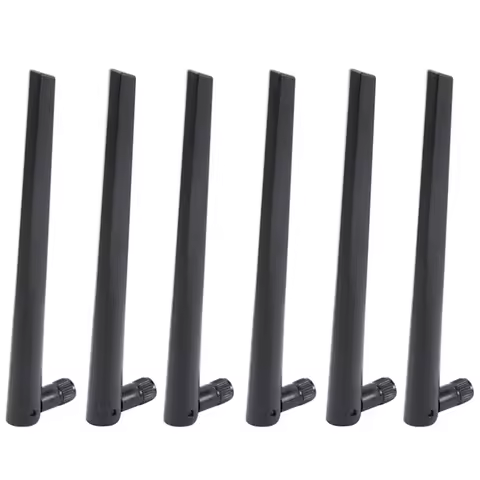 6 PCS New Metal Wifi Antenna Of RP-SMA Interface With 5Dbi 2.4G/5G Dual-Band Wireless Wifi Antenna F