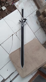 mainan pedang kayu anime sword art kirito elucidator