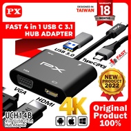 USB Type C 3.1 Hub Converter Adapter to HDMI VGA USB 4 in 1 PX UCH14B