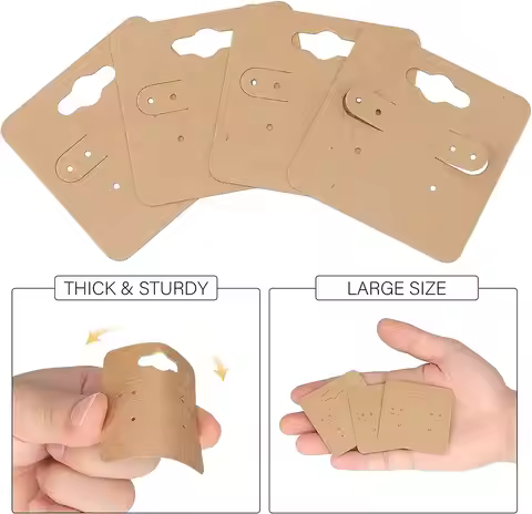Jewelry Hanging Display Card 50pcs Earring Card Kraft Paper Earring Display Stand Card Blank Paper C