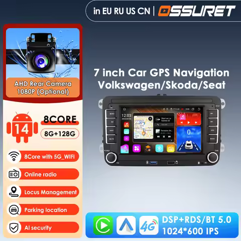 2 Din Android Car Radio GPS for VW / Volkswagen Golf 5 6 Passat B7 B6 Skoda Seat Octavia Polo Tiguan