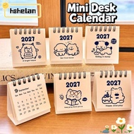 HSHELPH 2026 Desk Calendar, Mini Portable Coil Calendar,  Cartoon Calendar Plan Book Desktop Ornamen