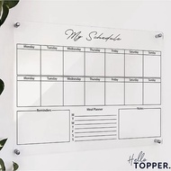 Acrylic Schedule Board | Wall Planner | Schedule Board | Schedule Board