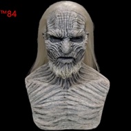 ™ Long Hair Night King Mask Head Cover Halloween Horror Mask Latex Ghost Face Right Game Night King 