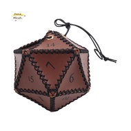 Polyhedral Dice Pouch Portable Drawstring Bag for , Game, DND Dice Bag, Brown