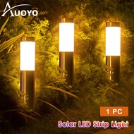 Auoyo  Led Solar Garden Light Outdoor Waterproof Lawn Lamp Pathway Lights Warm White Light Solar Pil