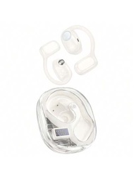 Hoco無線5.3掛耳運動耳機,透明充電盒配led數字電源顯示,多彩款,適用於iphone 15 14 13,三星s24 S23 S22,小米