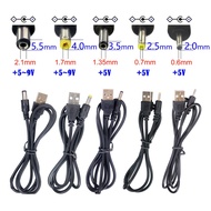USB Port to 2.0*0.6mm 2.5*0.7mm 3.5*1.35mm 4.0*1.7mm 5.5*2.1mm 5V DC Barrel Jack Power Cable(70cm Le