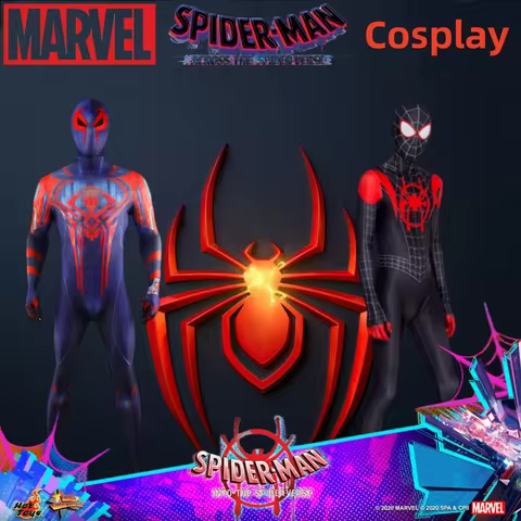 Miles Spiderman Costume With Spider Man Mask Spider-Man: Across the Spider-Verse Miles Cosplay Hallo
