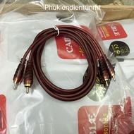 1.5m/3m/5m/10mDây cáp audio 2 ra 2 AV nâu lõi đồng