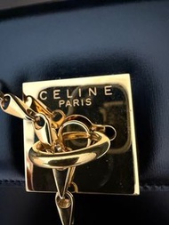 Celine Kelly / box Vintage Black Leather Handbag 日本中古手袋