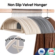 [SG STOCK]  Japandi  Velvet Hanger Clothes Hanger,Non-Slip Clothes,Slim Design,Space Saving,Adults &