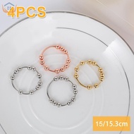 4Pcs Anxiety Ring Anti-Anxiety Ring with Beads Metal Rotating Stress Relief Anxiety Ring SHOPSKC8533
