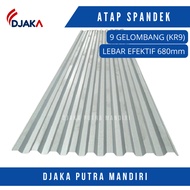 Silver galvalum spandex roof / natural - 9 waves