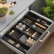 Aluminum Kitchen Organizer Expandable Cutlery Drawer Organizer Tray Multifunctional Storage Cutlery Drawer Tray