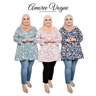 blouse plus sizeblouse plus size murah AMOREE Plus Size Floral Layer Button Muslimah Blouse Korea Cr