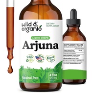 Wild & Organic Arjuna Bark Extract Tincture - Antioxidant Support - 4 fl oz | Terminalia Arjuna Extr