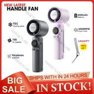 Handheld Turbo Fan Portable Mini Fan Cooling Fan Strong Wind 100 Level Adjustment LCD Dispaly Amgras