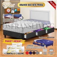 Guhdo Kasur Spring Bed New Prima Drawer 3 Laci - Fullset Atlantic